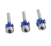 MNUPL Juego de brocas enrutadoras de 4 flautas, vástago de 8mm de alta calidad, fresa for carpintería R1 R2 R3, borde de Cuchilla de recorte, 3 uds.