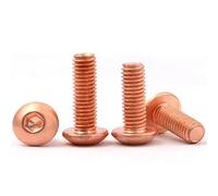 MNUPL Tornillo de Cabeza Hueca Hexagonal de Cobre Puro T2 ISO7380 con Alta conductividad, Tornillo de máquina Hexagonal M3(8mm)