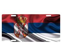 MNUT - Placa de matrícula personalizada con bandera de Serbia de 15,24 x 30,48 cm
