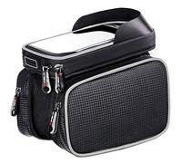 MNUvxzaewf Cycling Frame Holder Bicycle Bag Equipped with Waterproof Front Beam Mobile Phone All-in-One Design(Black2,18x10cm)