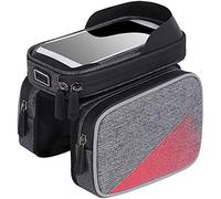 MNUvxzaewf Cycling Frame Holder Bicycle Bag Equipped with Waterproof Front Beam Mobile Phone All-in-One Design(Red2,18x10cm)