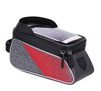 MNUvxzaewf Cycling Frame Holder Bicycle Front Bag Beam Upper Tube Mobile Phone All-in-One Design(Red)