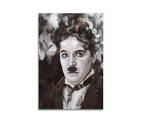 MNXBCL Póster de retrato de Charlie Chaplin con pintura decorativa en lienzo para pared e impresión artística moderna para dormitorio familiar, pósteres de 20 x 30 pulgadas (50 x 75 cm)