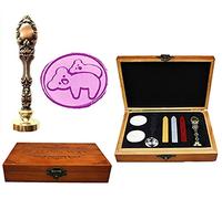 MNYR - Caja de madera de lujo con diseño de koala en la espalda de la madre, latón rojo, metal pavo real, invitaciones de boda, tarjetas de regalo de papel, sellos de cera, sello personalizado