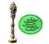 MNYR - Sello de cera con diseño de campanilla de Navidad, diseño de pavo real, color bronce