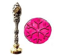 MNYR - Sello de cera con diseño de copo de nieve, diseño de pavo real, color bronce