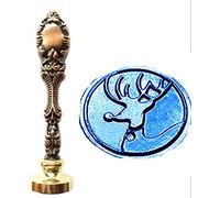 MNYR - Sello de cera vintage de Navidad con diseño de campana de ciervos y pavo real, diseño de pavo real, color bronce