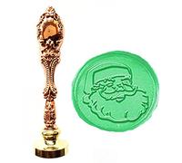 MNYR Sello de cera vintage de Navidad Papá Noel cara sello de lujo bronce pavo real decorativo invitaciones de boda tarjeta de regalo papel estacionario sobre logotipo personalizado monograma sello