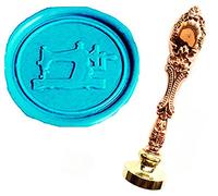 MNYR Vintage Bronce Máquina de Coser Arte Sello de cera Sello de Cera de Lujo Metal Pavo Real Decorativo Invitaciones de Boda Tarjetas de Regalo de Papel Estacionario Personalizado Logo Imagen Sello