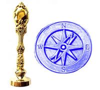 MNYR Vintage Brújula Cruz Arte Artesanía Sello de cera Sello de Lujo Bronce Metal Pavo Real Decorativo Invitaciones de Boda Tarjeta de Regalo de Papel Estacionario Personalizado Monograma Sello de