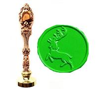 MNYR Vintage Fancy Christmas Deer Animal Sello Sello de cera de bronce de lujo de metal pavo real decorativo invitaciones de boda tarjetas de regalo papel papelario sobre personalizado logotipo