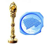 MNYR Vintage Fancy Direwolf Animal sello de cera de lobo de bronce lujoso pavo real decorativo invitaciones de boda tarjetas de regalo de papel papelería con logotipo personalizado Monograma sello de