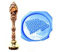 MNYR Vintage Fancy Direwolf Animal sello de cera de lobo de bronce lujoso pavo real decorativo invitaciones de boda tarjetas de regalo de papel papelería con logotipo personalizado Monograma sello de