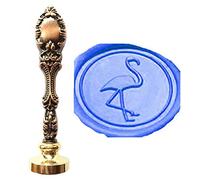 MNYR Vintage Fancy Flamingos Bird Art Sello de cera Sello de lujo Bronce Metal Pavo Real Decorativo Invitaciones de Boda Tarjeta de Regalo Papel Estacionario Sellos Personalizados Logo Sello de Cera