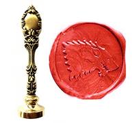 MNYR Vintage Fancy Wolf Direwolf Animal Art sello de cera de lujo bronce pavo real decorativo invitaciones de boda tarjeta de regalo papel papelería personalizado logotipo sello de sellado de cera