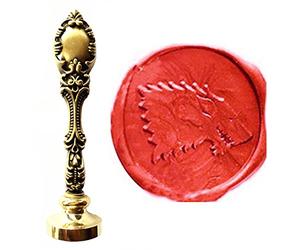 MNYR Vintage Fancy Wolf Direwolf Animal Art sello de cera de lujo bronce pavo real decorativo invitaciones de boda tarjeta de regalo papel papelería personalizado logotipo sello de sellado de cera