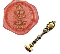 MNYR Vintage Keep Calm and Carry On Corona Sello de cera de bronce de lujo de metal pavo real decorativo invitaciones de boda tarjeta de regalo papel papelario sobre personalizado logotipo de la