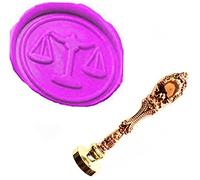 MNYR Vintage Libra Balance Constelación Sello Sello de Cera de Bronce de Lujo de Metal Pavo Real Decorativo Tarjeta de Regalo Tarjeta de Regalo de Papel Estacionario Empresa Personalizada Sello de