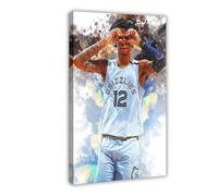 Mnyuein Ja Morant - Póster de baloncesto en lienzo para decoración de dormitorio, oficina, habitación, marco de regalo: 50 x 75 cm