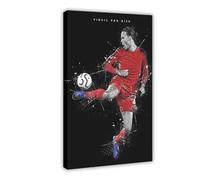 Mnyuein Póster de jugador de fútbol de Virgil Van Dijk, 1 póster de lienzo para decoración de dormitorio, oficina, habitación, marco de regalo: 40 x 60 cm