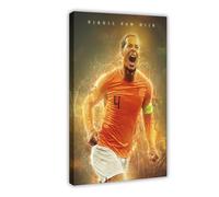 Mnyuein Póster de jugador de fútbol de Virgil Van Dijk, 3 lienzos, decoración de dormitorio, paisaje, oficina, habitación, marco de regalo: 40 x 60 cm