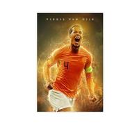 Mnyuein Póster de jugador de fútbol de Virgil Van Dijk, 3 lienzos, decoración de dormitorio, paisaje, oficina, habitación, regalo, sin marco: 40 x 60 cm