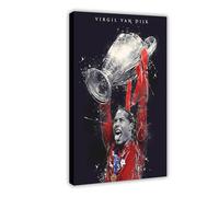 Mnyuein Póster de jugador de fútbol de Virgil Van Dijk, lienzo para decoración de pared, pinturas para sala de estar, dormitorio, marco de decoración, 40 x 60 cm