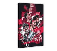 Mnyuein Póster de jugador de fútbol de Virgil Van Dijk Mohamed Salah, lienzo decorativo para dormitorio, oficina, habitación, marco de regalo: 40 x 60 cm