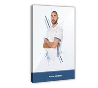 Mnyuein Póster de Karim Benzema con 9 lienzos de jugador de fútbol americano para decoración de pared, pinturas para sala de estar, dormitorio, marco de decoración de 40 x 60 cm