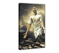 Mnyuein Póster de Karim Benzema con diseño de fútbol, 9 lienzos, decoración de pared, cuadros para sala de estar, dormitorio, marco de decoración, 40 x 60 cm