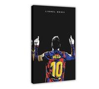 Mnyuein Póster de Lionel Messi con diseño de fútbol, 9 lienzos, decoración de pared, cuadros para sala de estar, dormitorio, marco de decoración, 50 x 75 cm