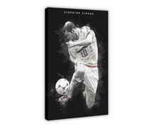 Mnyuein Zinedine Zidane - Póster de lona de fútbol para decoración de dormitorio, oficina, habitación, marco de regalo: 40 x 60 cm