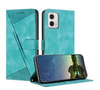 Mo-Beauty Funda para Motorola Moto G13 / G23 / G53 5G, Carcasa de Cuero PU Magnético Caso a Libro Magnético Soporte Plegable Flip Antigolpes Protectora Funda para Moto G13/G23/G53 5G - Azul Claro