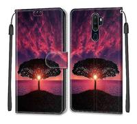 Mo-Beauty Funda para OPPO A5 2020/A9 2020/A11/A11X, Funda Piel con Tapa Libro Movil Carcasa PU Cuero con Carcasa de TPU, Soporte Plegable, Tarjetero y Wallet Funda Protectora (Crepúsculo)