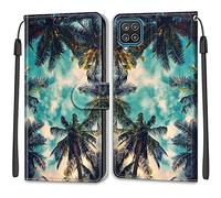Mo-Beauty Funda para Samsung Galaxy A12/M12/F12, Funda Samsung A12/M12/F12, Funda Piel con Tapa Libro Movil Carcasa PU Cuero con Carcasa de TPU, Tarjetero y Wallet Funda Protectora (Árbol)