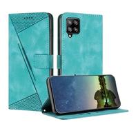 Mo-Beauty Funda para Samsung Galaxy A22 4G, Carcasa de Cuero PU Magnético Caso a Libro Magnético Soporte Plegable Flip Antigolpes Protectora Funda para Samsung A22 4G - Azul Claro