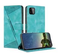 Mo-Beauty Funda para Samsung Galaxy A22 5G, Carcasa de Cuero PU Magnético Caso a Libro Magnético Soporte Plegable Flip Antigolpes Protectora Funda para Samsung A22 5G - Azul Claro