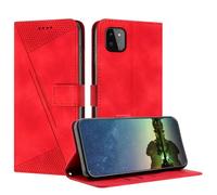 Mo-Beauty Funda para Samsung Galaxy A22 5G, Carcasa de Cuero PU Magnético Caso a Libro Magnético Soporte Plegable Flip Antigolpes Protectora Funda para Samsung A22 5G - Rojo