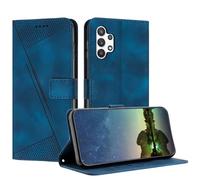 Mo-Beauty Funda para Samsung Galaxy A32 5G, Carcasa de Cuero PU Magnético Caso a Libro Magnético Soporte Plegable Flip Antigolpes Protectora Funda para Samsung A32 5G - Azul