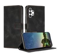 Mo-Beauty Funda para Samsung Galaxy A32 5G, Carcasa de Cuero PU Magnético Caso a Libro Magnético Soporte Plegable Flip Antigolpes Protectora Funda para Samsung A32 5G - Negro