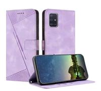 Mo-Beauty Funda para Samsung Galaxy A51 5G, Carcasa de Cuero PU Magnético Caso a Libro Magnético Soporte Plegable Flip Antigolpes Protectora Funda para Samsung A51 5G - Violeta