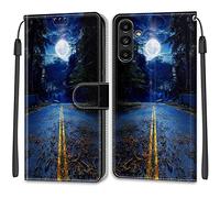 Mo-Beauty Funda para Samsung Galaxy A54 5G, Funda Samsung A54 5G con Tapa, Funda Piel con Tapa Libro Movil Carcasa PU Cuero con Carcasa de TPU, Soporte Plegable, Wallet Funda Protectora (Luna)