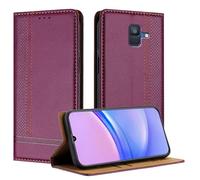 Mo-Beauty Funda para Samsung Galaxy A6 2018, Tipo Libro Leather Flip Carcasa Wallet para Samsung A6 2018 con [magnético][Soporte][Ranura Tarjeta] (Púrpura)