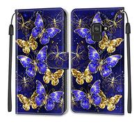 Mo-Beauty Funda para Samsung Galaxy A8 2018/A530F, Funda Samsung A8 2018/A530F con Tapa, Funda Piel con Tapa Libro Movil Carcasa PU Cuero con Carcasa de TPU, Wallet Funda Protectora (Mariposa 3)