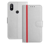 Mo-Beauty Funda para Xiaomi mi 6X / A2, Carcasa de Cuero PU [magnético][Ranura Tarjeta] [3 Ranuras] Flip Antigolpes Protectora Funda Piel para mi 6X (Blanco)