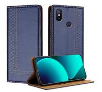 Mo-Beauty Funda para Xiaomi mi 6X / A2, Tipo Libro Leather Flip Carcasa Wallet para Xiaomi A2 con [magnético][Soporte][Ranura Tarjeta] (Azul)