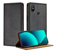 Mo-Beauty Funda para Xiaomi mi 6X / A2, Tipo Libro Leather Flip Carcasa Wallet para Xiaomi A2 con [magnético][Soporte][Ranura Tarjeta] (Negro)