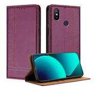 Mo-Beauty Funda para Xiaomi mi 6X / A2, Tipo Libro Leather Flip Carcasa Wallet para Xiaomi A2 con [magnético][Soporte][Ranura Tarjeta] (Púrpura)