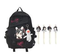 Mo Dao Zu Shi Student School Bag, Wei Wu Xian/Lan Wang Ji Canvas Schultasche, Anime Cartoon Rucksack und Push Pen Set, Umhängetasche Geschenk für Fans, Tipo 8, 43 x 32 x 13 cm