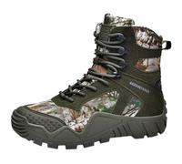 Mo Joc Botas de combate cómodas para hombre, botas de caza, antideslizantes, impermeables, para senderismo y trekking, verde camuflaje., 43 EU